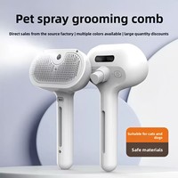 Brosse de toilettage électrique à ultrasons pour animaux de compagnie, avec pulvérisation de brume et massage, pour l'élimination et la prévention des poils volants, pour chats et chiens