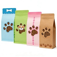 Sachet Doypack transparent haute clarté à fenêtre, scellé sur huit côtés, pour friandises pour chiens et chats, avec fermeture zip, impression personnalisée, 1 kg