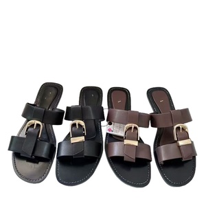 Nouvelles sandales plates de printemps ZA pour femmes, avec boucle de ceinture, bout rond, chaussures de plage, mode, à porter à l'extérieur, pantoufles - Product Image 5