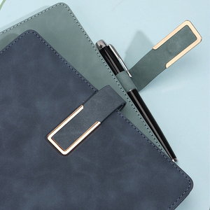 2026 Custom Logo A5 B5 <strong>A4</strong> Black Leather Hardcover Journal Luxury Manifestation <strong>Diary</strong> for Business School Gift - Product Image 4