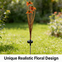 Lampes solaires LED à fleurs artificielles, petites, étanches, pour jardin extérieur, décoratives, pour allée, blanc chaud, haute luminosité, faisceau 360°
