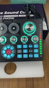 Q7 sống Card âm thanh nổ với 48V ma thuật điện âm thanh đèn mát chuyên nghiệp sống Mixer - Product Image 2