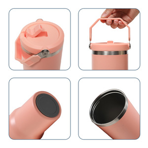 Stainless Steel Insulated Tumbler 304 Pink With Handle Travel Water <b>Bottle</b> - Product Image 1