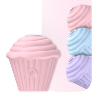 Jouet sexuel pour femme, vibromasseur suceur clitoridien en forme de cupcake, vibromasseur en forme de cornet de glace, suceur de tétons et de clitoris, vibromasseur en silicone pour adultes