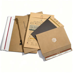 Personalizado no doblar sobres de correo de cartón blanco con peel-&-seal closure strip y easy open tear strip - Product Image 1