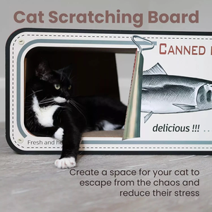 Grosir karton bergelombang dua lapisan mewah papan gores kucing ikan kaleng multifungsi mainan hewan peliharaan untuk karton Halloween - Product Image 4