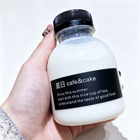 Botella de Plástico PET Reciclado de 200 ml con Logotipo Personalizado, Envase para Bebidas, Leche, Té, Smoothie, Champán, con Tapa de Rosca