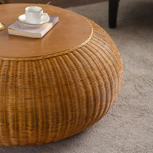 <span class=keywords><strong>Table</strong></span> <span class=keywords><strong>basse</strong></span> ronde <span class=keywords><strong>en</strong></span> rotin pour salon, design tendance, prix abordable - Product Image 4