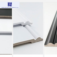 Plinthes décoratives modernes pour intérieur en WPC, accessoires de revêtement de sol imperméables en polystyrène PS, plinthes en PVC