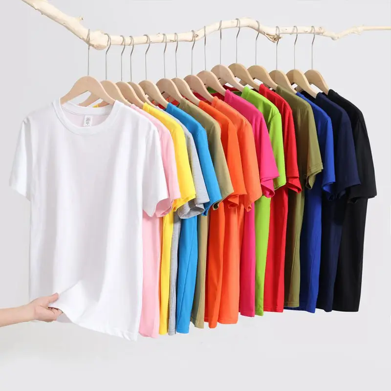 Individuelles Unisex-T-Shirt hochwertige 100% Baumwolle T-Shirt individuelles Drucklogo Herren O-Ausschnitt einfarbiges T-Shirt