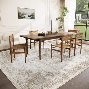 Area <strong>Rug</strong> 8x10 Washable Non-Slip Soft Low Pile Vintage <strong>Boho</strong> Medallion Distressed Retro Indoor <strong>Rug</strong> (Taupe 8'x10') - Product Image 3