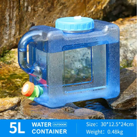 Bidon de stockage d'eau en PC de qualité alimentaire avec robinet - Carafe à eau potable transparente pour les voyages en camping, les pique-niques