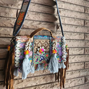 Indian Handmade Customized Ethnic Banjara Cotton Clutch Bag with Button Closure-Lightweight Foldable for Women - Product Image 1