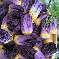 Kuncup bunga teratai biru kering, teh mekar ukuran besar, teh Herbal alami, teh bunga kering alami, penyembuhan aromaterapi
