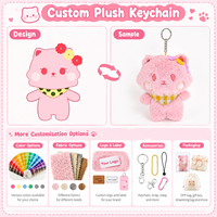 Vente en gros de pendentifs en peluche de dessin animé, animaux en peluche personnalisés, porte-clés, breloques de sac avec logo brodé, commande en gros