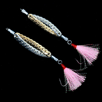 Hameçons flottants en acier inoxydable pour lancer à longue distance, avec paillettes lumineuses effet sangsue, pour appâts vivants, utilisation jour et nuit, eau douce, pour la perche et le crappie