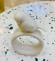 Bagues en céramique lapin de pâques, vintage, en porcelaine, porte-serviettes, pour salle à manger, décor de Table, porte-serviette, lapin blanc