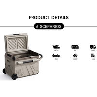Réfrigérateur de Camping 45L et Congélateur Commercial 12V pour Voiture, avec Roues et Poignée