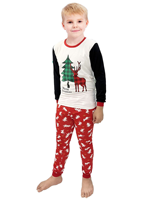 Pyjamas de famille assortis, imprimé sapin de Noël et rennes, vêtements de nuit doux et respirants, tenue de vacances à manches longues pour toute la famille