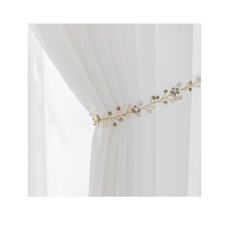 Tirai warna solid tahan gores kasa berlian tebal modern Nordic