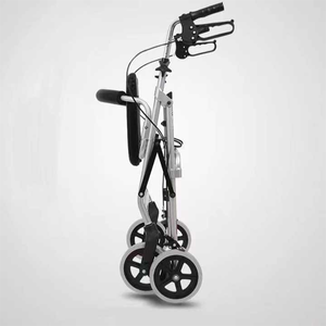 <span class=keywords><strong>Deambulatore</strong></span> Pieghevole <span class=keywords><strong>con</strong></span> Sedile, Telaio in Alluminio, Altezza Maniglia Regolabile, <span class=keywords><strong>Freno</strong></span> a Cerniera, Pratico Cestino Portaoggetti - Product Image 2