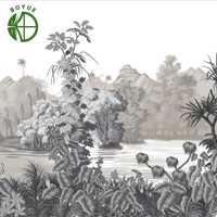 Panneau mural personnalisé imprimé Forêt Jungle, imperméable et antistatique pour Hôtels, Appartements, Chambres, Salles à manger, Hôpitaux