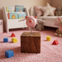Mini cochon rose mignon de dessin animé, automaton, décoration de bureau, cadeau d'anniversaire pour enfants, souvenir pour nouveau-né, cadeau pour la famille et les amis