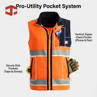 Gilet de travail haute visibilité en maille respirante JIADE pour hommes – Protection nocturne, idéal pour la construction et les chantiers, vêtement de sécurité extérieur personnalisé