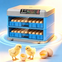 Incubateur d'œufs automatique à double alimentation avec lampe LED pour l'examen des œufs, retournement automatique, contrôle de l'humidité et de la température pour poulets, canards et cailles