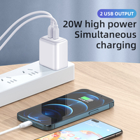 Vente directe d'usine Nouveau chargeur rapide de type C PD 20W de haute qualité QC3.0 Chargeur de voyage portable pour écouteurs Appareils multiples