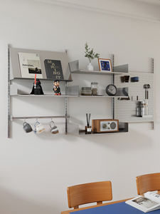 Étagère murale en acier inoxydable pour petits appartements, présentoir à bijoux et à vaisselle - Modulaire, durable, facile à nettoyer - Product Image 2