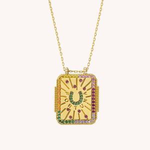 Nouveau Collier Long Femme en Corde avec Pendentif Carré en Cuivre, Style Bohème Vintage, <span class=keywords><strong>Carte</strong></span> de Tarot, Vente Chaude Transfrontalière 2026 - Product Image 4