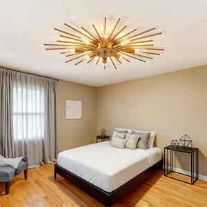 Modern Brass <b>Ceiling</b> <b>Light</b> Led Changeable Color Surface Mounted For Living Room Bedroom Restaurant - Product Image 3
