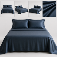 Parure de lit 4 pièces en soie de mûrier 100 % avec taie d'oreiller, drap-housse et housse de couette, faible MOQ