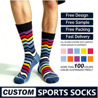 Chaussettes personnalisables entièrement imprimées en couleur, chaussettes fantaisie à sublimation, chaussettes de sport pour hommes avec impression de lettres