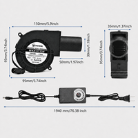 Ventilateur Soufflant Portable Multi-vitesses 12VDC 97mm WKH 9733H à Pression Statique pour Barbecue Extérieur et Refroidissement, Pièces d'Outils Électriques US/EU/UK