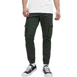 Wholesale Direct Factory Classic Fit Cargo Joggers for Men OEM Service Custom Made Logo 100% Premium Cotton Woven Canvas Fabrics - Product Image 2