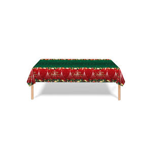 Wholesale <b>Christmas</b> Party Disposable Tableware Sets <b>Decorations</b> Red Green Tree Gift Print <b>Paper</b> Plates Tissue Tablecloth - Product Image 5