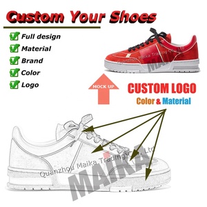 Zapatillas Personalizadas de Cuero Genuino para Hombre, Antideslizantes, para Correr, Caminar, Cómodas, Diseño de Zapatos de Skateboard, Calzado Personalizado - Product Image 2