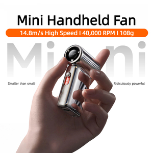 Ventilador de Mano Portátil Ultraligero de 2000 mAh, Superventas, 100 Velocidades, Pantalla LED, Carga Rápida Tipo C, para Uso en Exteriores - Product Image 1