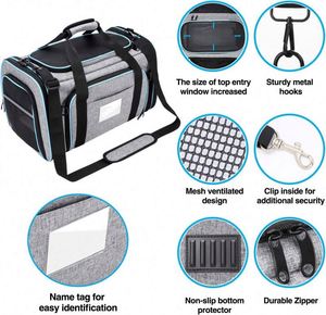 Échantillon gratuit : Sac de transport pour animaux de compagnie approuvé par les compagnies aériennes, grand format, souple, extensible sur 4 côtés, pliable, pour chat, conforme aux normes TSA - Product Image 5