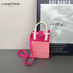 Borsa a tracolla a tracolla in poliestere Landfond Versatile in maglia per cellulare con cuciture a contrasto di colore nuove alla moda - Product Image 4