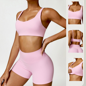 Vente en gros Tenue de sport Vêtements de yoga Vêtements de sport pour le fitness Gym Leggings scrunch Soutien-gorge Ensembles d'entraînement à manches longues pour femmes - Product Image 4