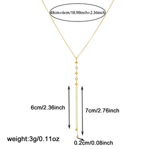 Fashionable Star Tassel Chain Gold Plated Stainless Steel Long Y Shaped Necklace Daily Party Wear - Product Image 4
