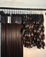 Extensions de cheveux humains naturels indiens ondulés, épais, doux, soyeux, de haute qualité, tissées à la machine