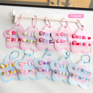 <span class=keywords><strong>Uñas</strong></span> Postizas Cortas Cuadradas <span class=keywords><strong>de</strong></span> ABS, Diseño <span class=keywords><strong>de</strong></span> Dibujos Animados, 12 Piezas, para Niñas, <span class=keywords><strong>Uñas</strong></span> a Presión - Product Image 4