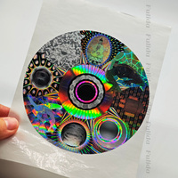 Autocollant holographique 3D brillant en PET argenté, grand logo, étiquette en vinyle imperméable, impression personnalisée, décalcomanie pour usage artisanal, résistant à l'huile