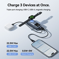 Vention Mini Power Bank 10000mAh Chargeur portable avec câble USB-C intégré et zone de charge pour Apple Watch