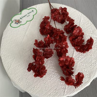B-131Artificial Fleur Bourgogne Fleur De Cerisier Festif De Mariage Événement Décoration Fleurs Haute Qualité Janpan Cherry Blossom