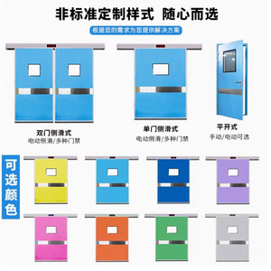 ประตูห้องคลีนรูมเหล็ก ประตูห้องผ่าตัดแบบอัตโนมัติพร้อมเซ็นเซอร์ ปิดสนิท ประตูแบบเปิดสองบาน ประตูแบบเปิดบานเดียว ประตูแบบเลื่อน - Product Image 5